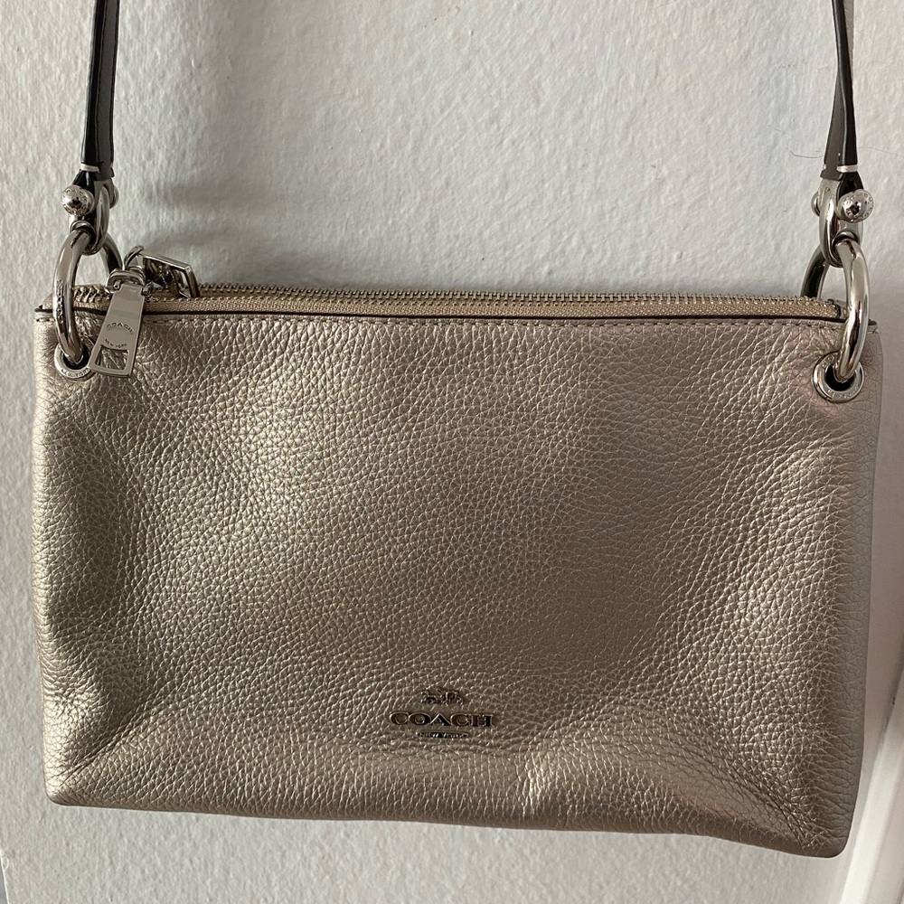 COACH Metallic F80333 Crossbody Double Zipper Bag